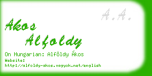 akos alfoldy business card